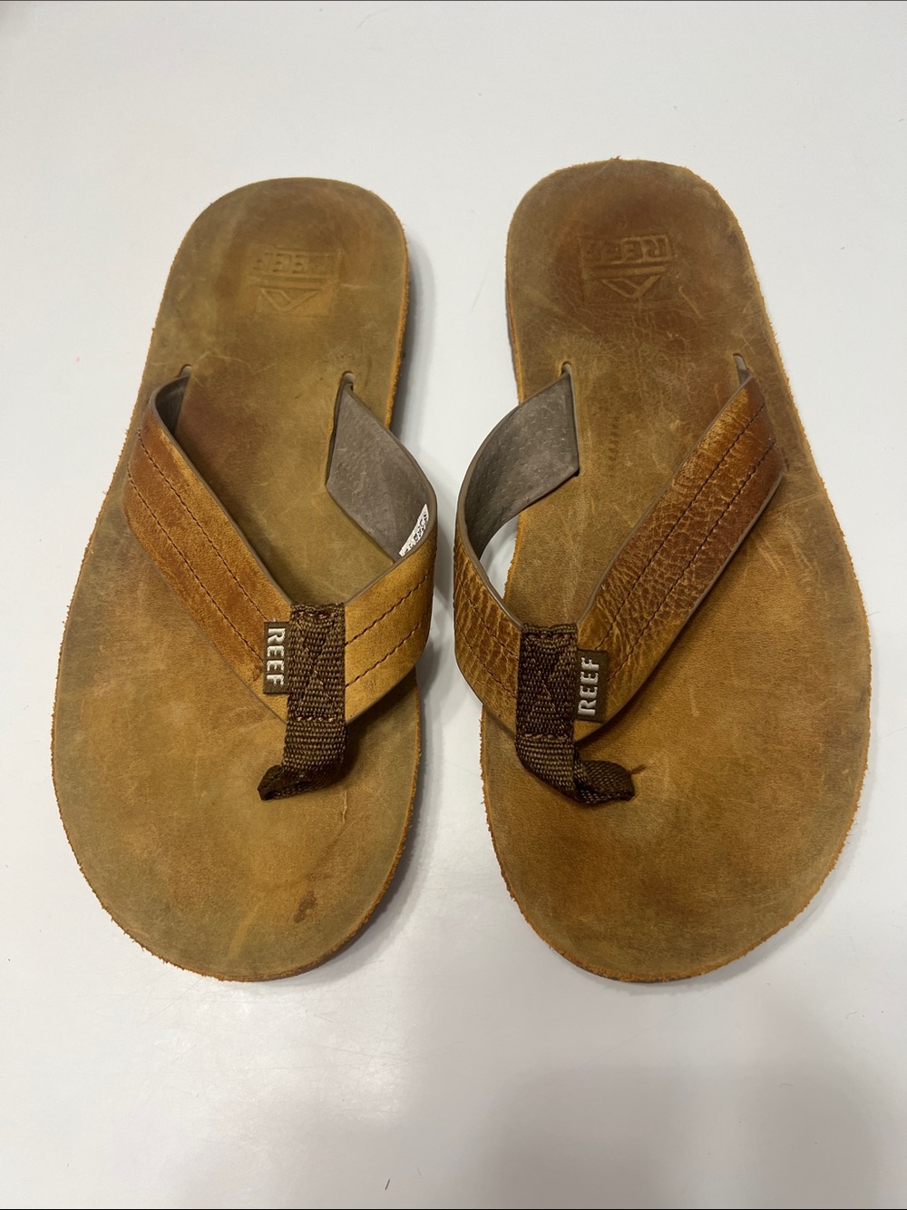 Reef Men’s Brown and Tan Suede Flip-Flops